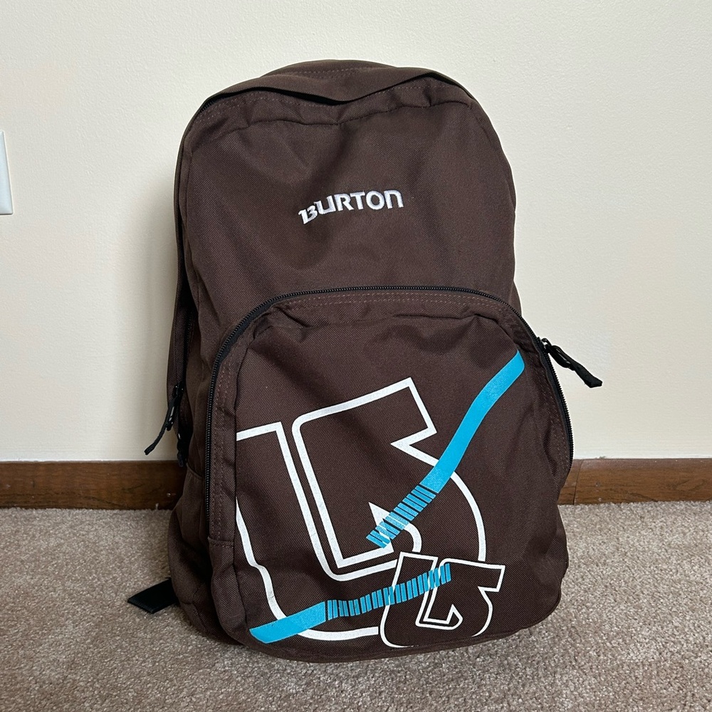 Burton Brown Backpack with Blue Accents